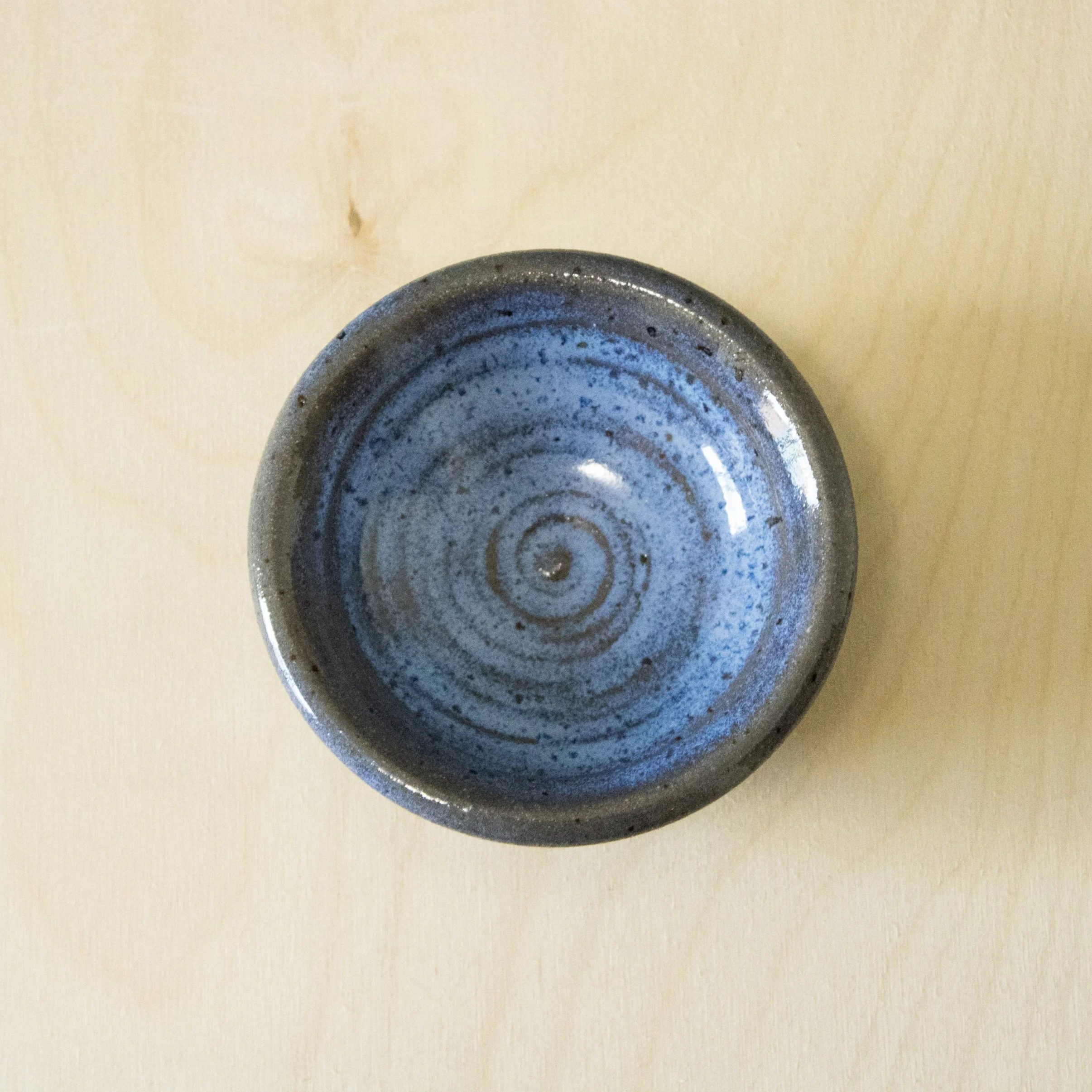 Tan Blue Trinket Dish
