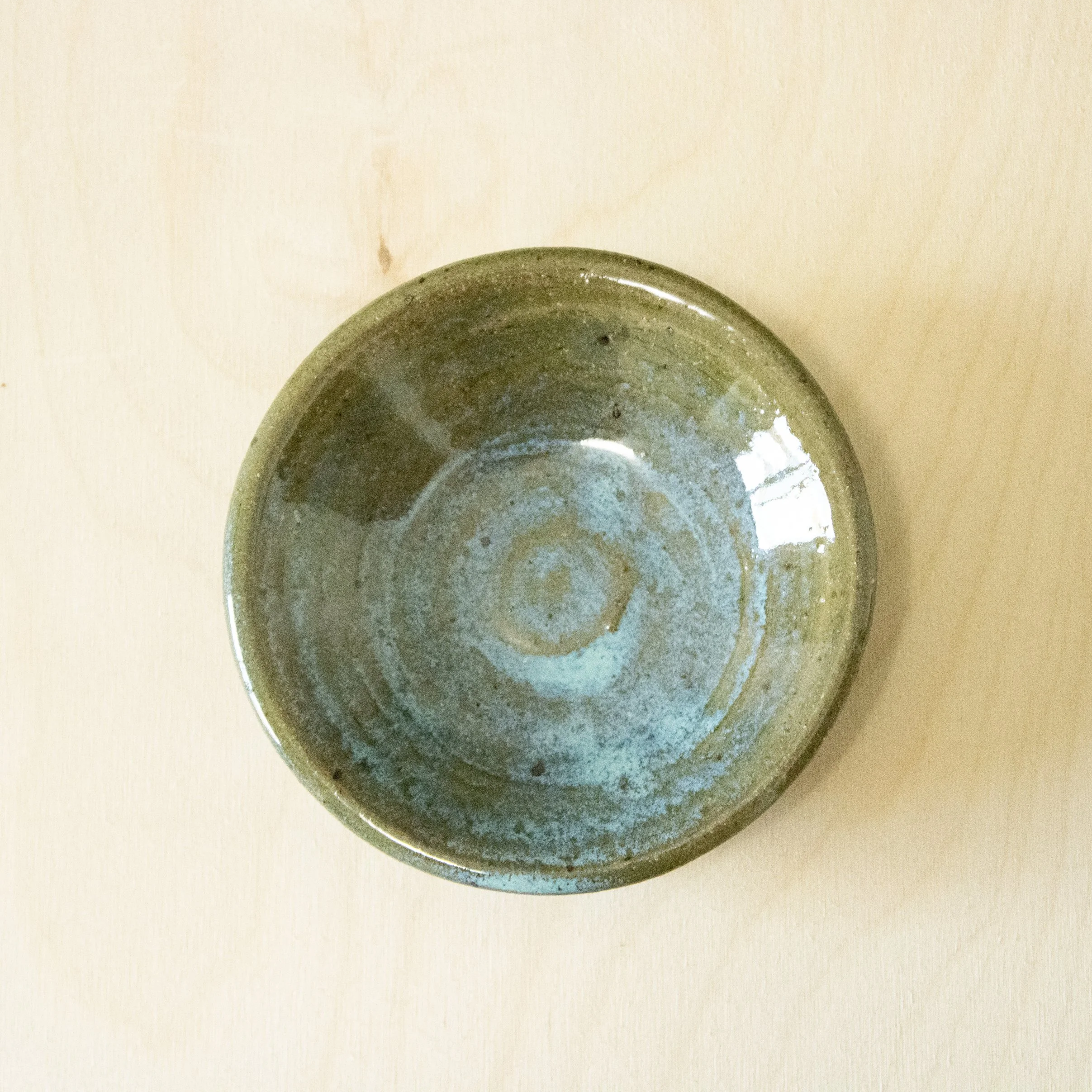 Tan and Teal Trinket Dish