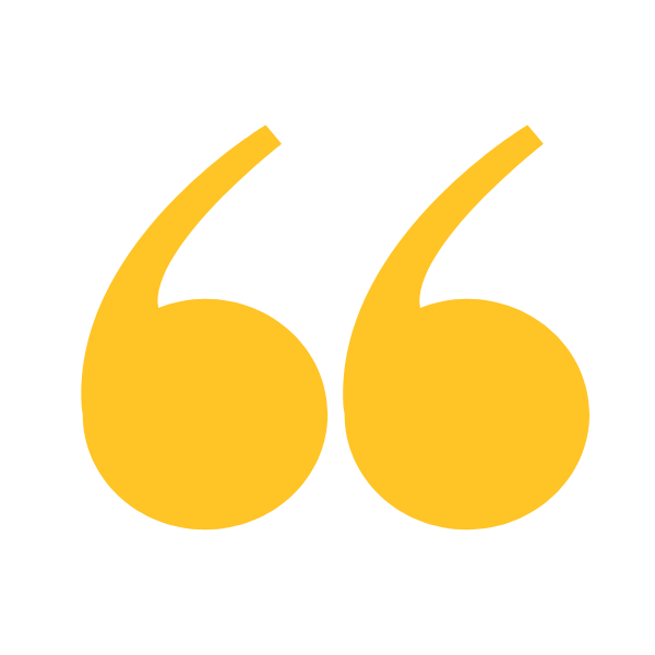 Yellow quotation marks on a black background.