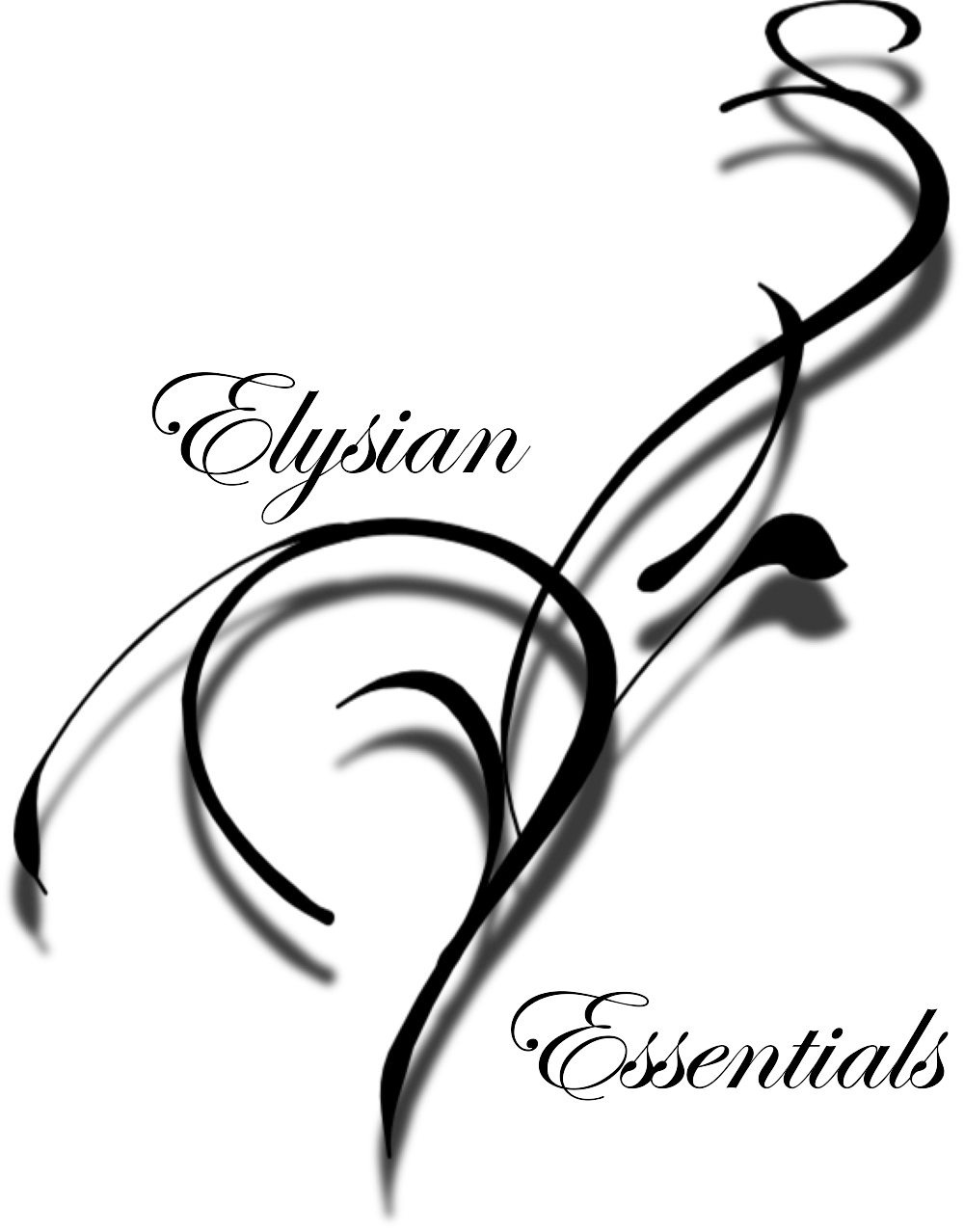 Abstract black and white swirling lines on a black background.