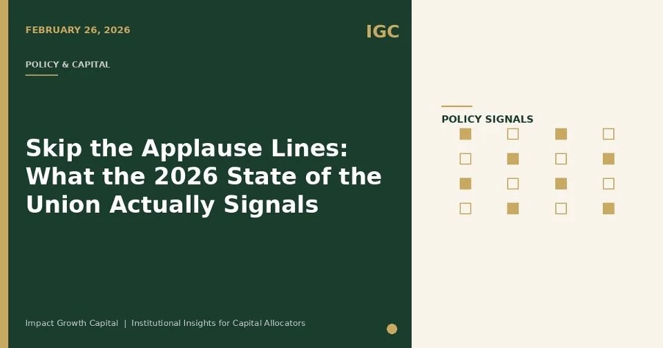 Skip the Applause Lines. Here’s What Actually Moves Capital.