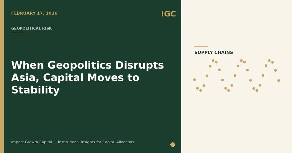 When Geopolitics Disrupts Asia, Capital Moves to Stability