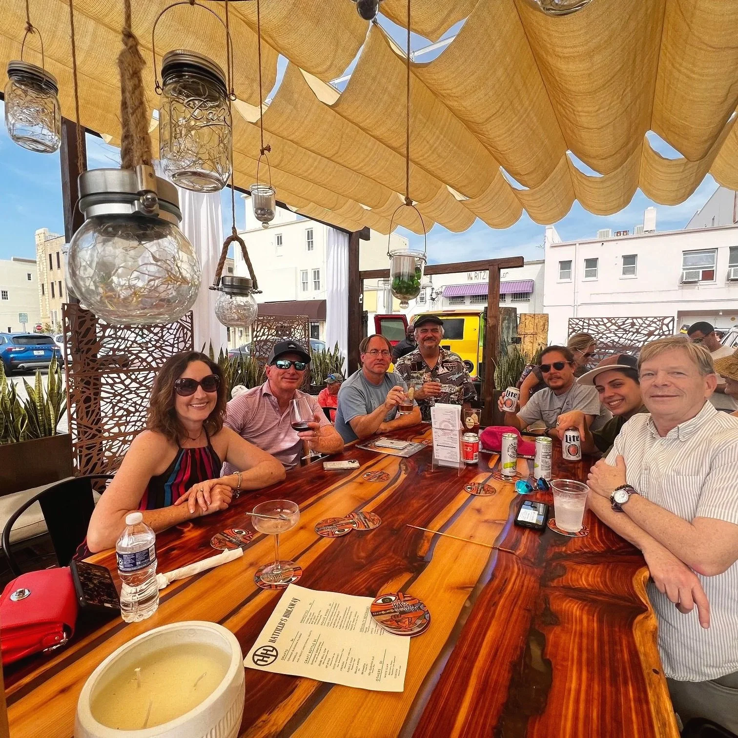 Group events at outdoor beer and wine patio downtown Daytona Beach at Hatfield's Hideaway