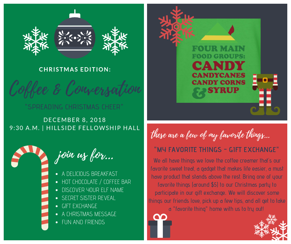 All ladies are invited to join us for this fun, festive gathering to add more JOY to our holiday hearts❤️ (see the flier for details)