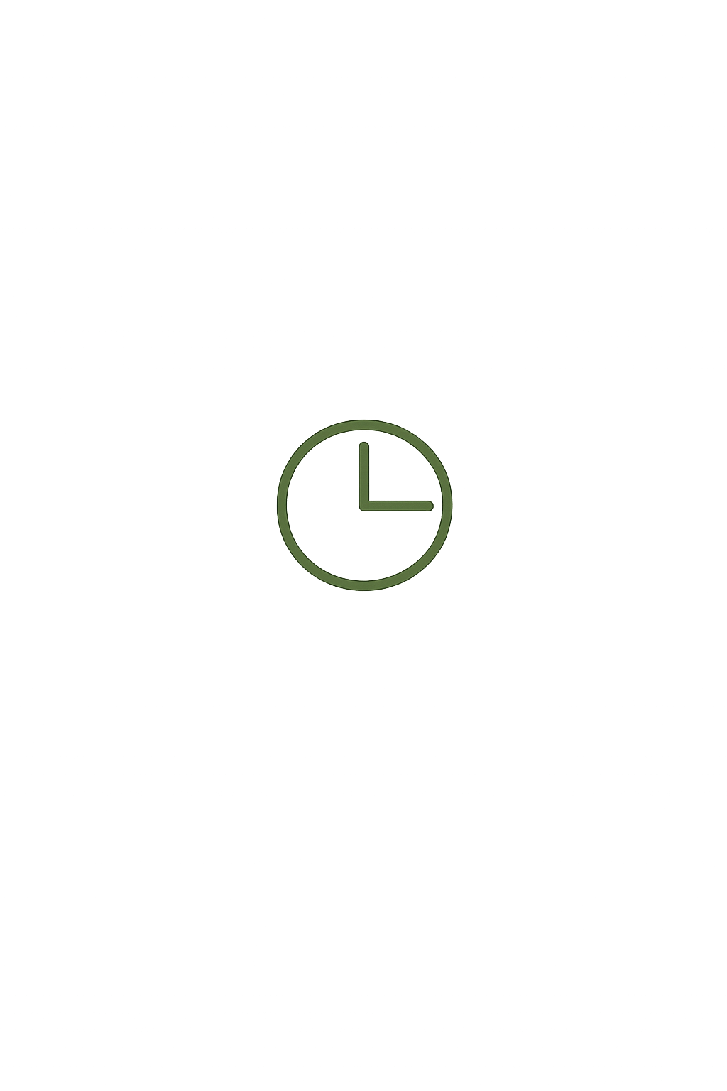 Schwarzer Hintergrund mit einer grünen Uhr in der Mitte, die eine Zeit von 3:00 Uhr anzeigt.