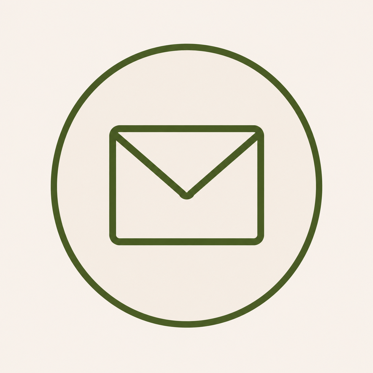 Symbol eines Briefumschlags, umgeben von einem Kreis.