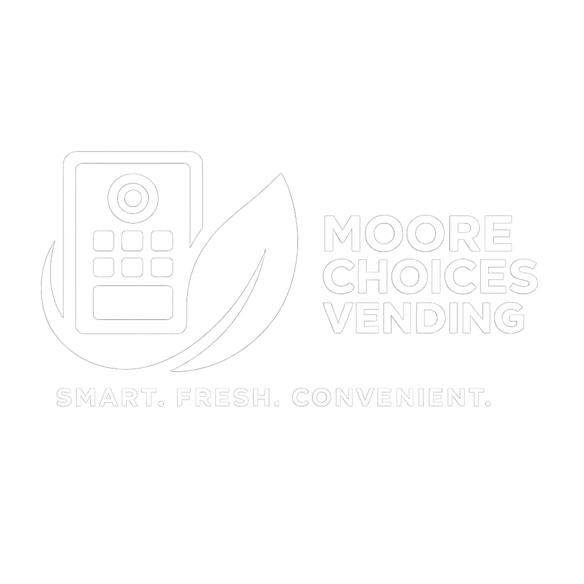 Logo for Moore Choices Mending with a graphic of a remote control and a leaf, emphasizing smart, fresh, convenient options.