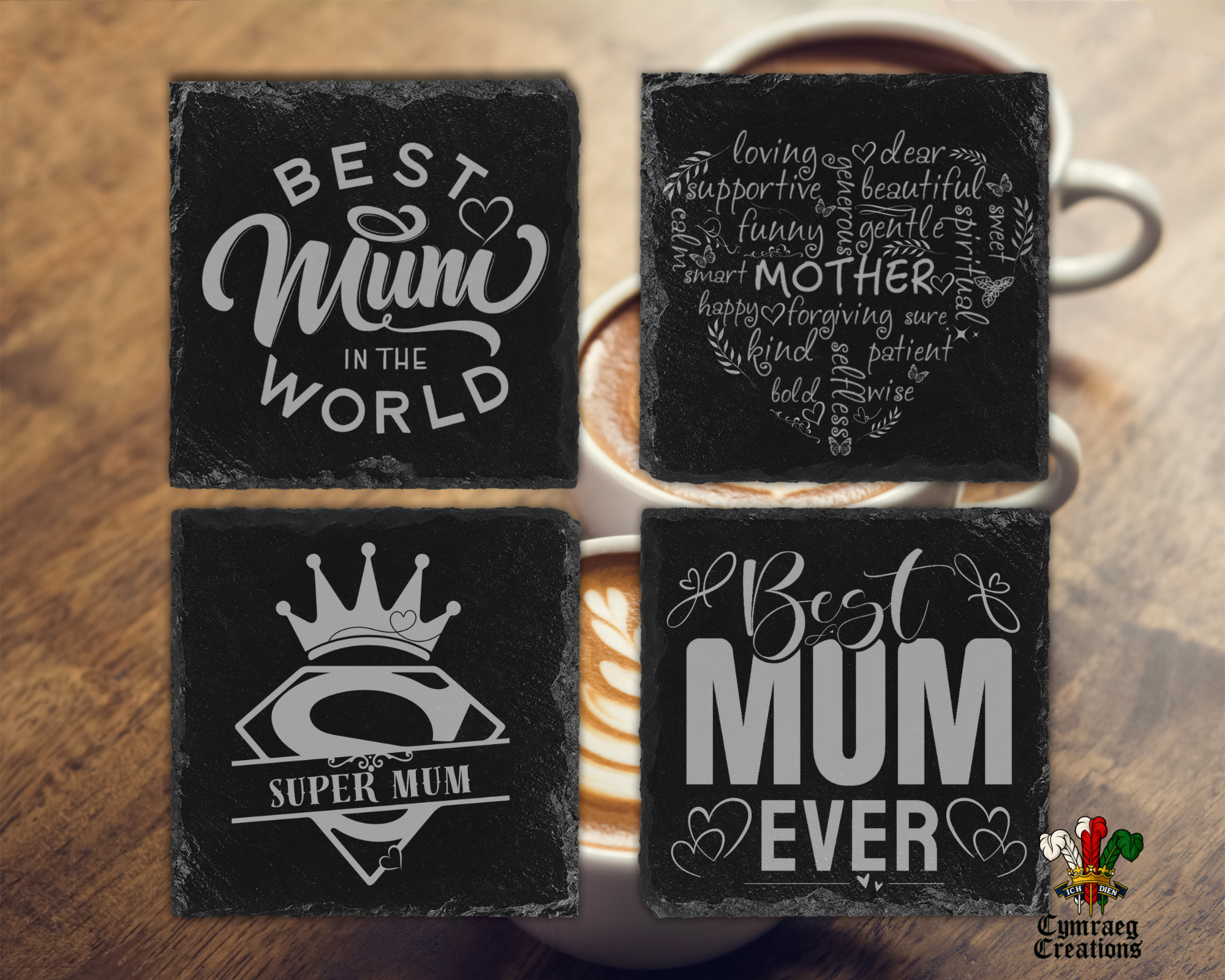 Mum Engraved Slate Coasters