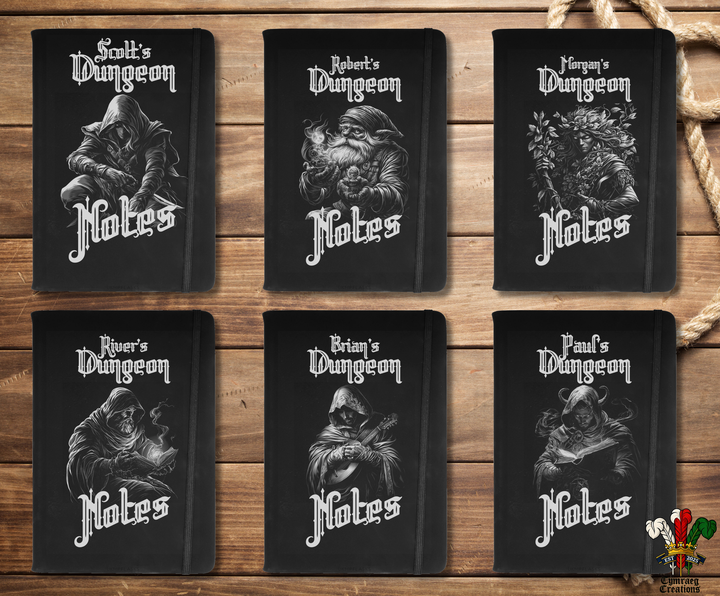 TTRPG Personalised A5 PU Leather Notebook