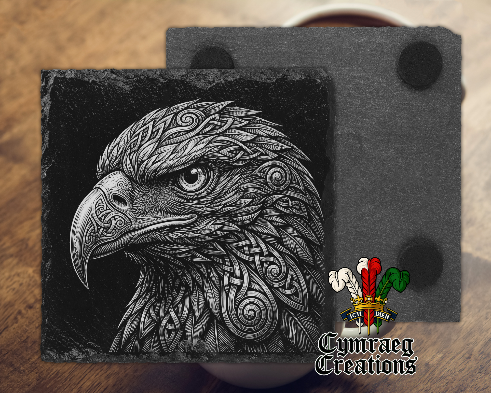 Celtic Animals Engraved Slate Coasters