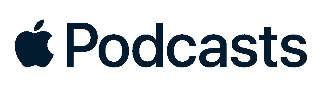 Apple Podcasts logo with the word 'Podcasts'