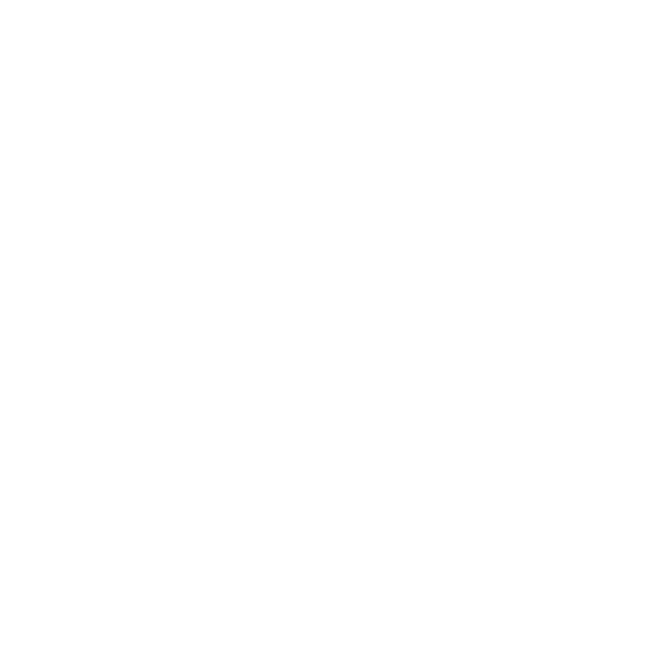 Outline of a cherry blossom flower with one blossom on top of the other, attached to a vertical stem, in a minimalistic style, white on black background.