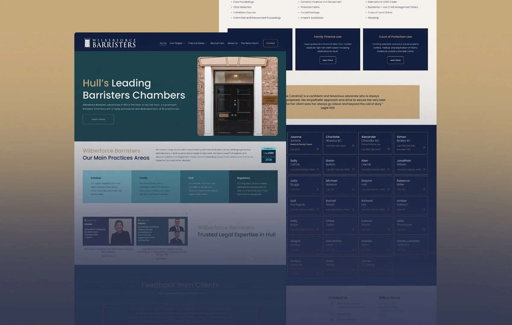Wilberforce Barristes - Website Design