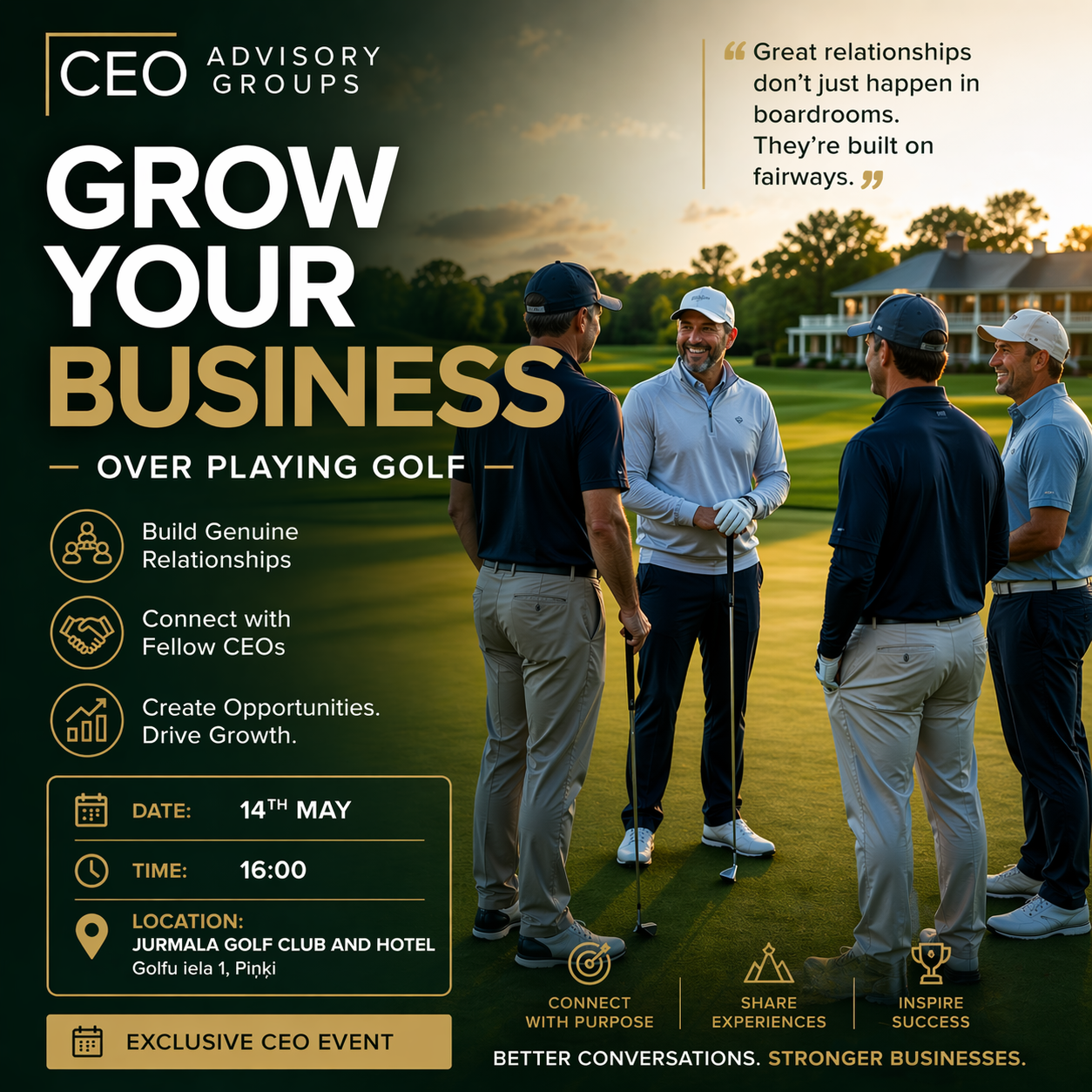 Business Over Golf: Grow Your Network on the Green  Hosted by CEO Advisory Group Golf Riga