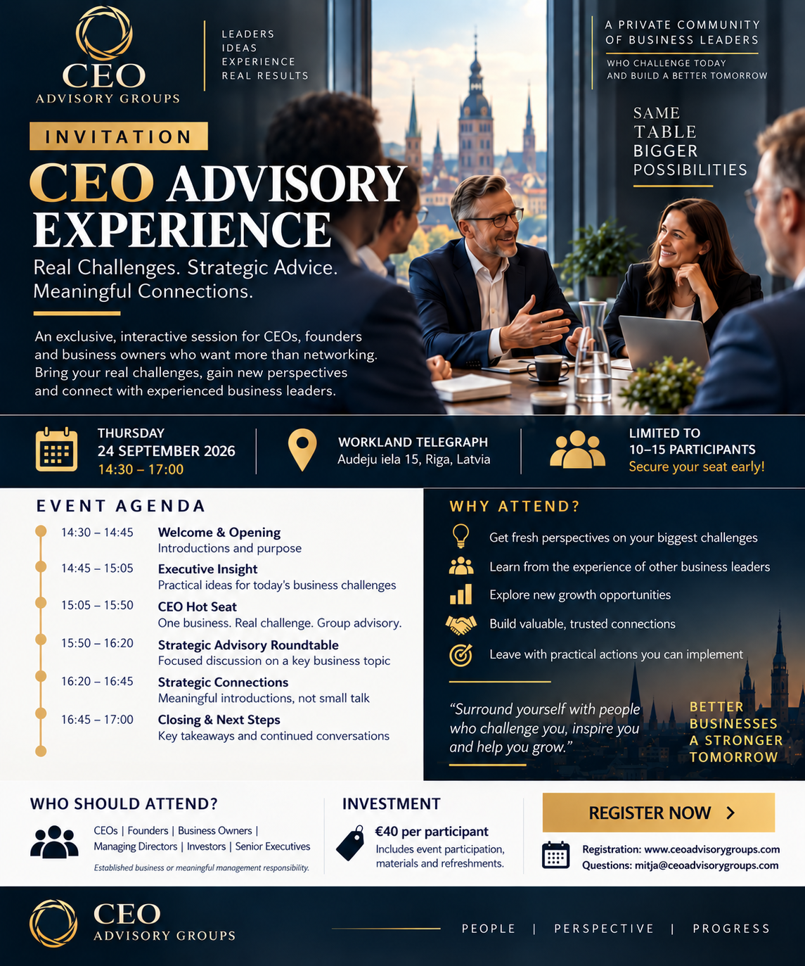 CEO Advisory Experience Riga