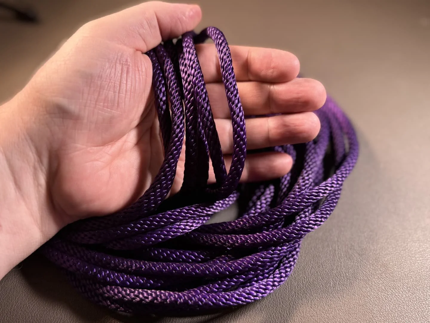 Purple shibari rope
