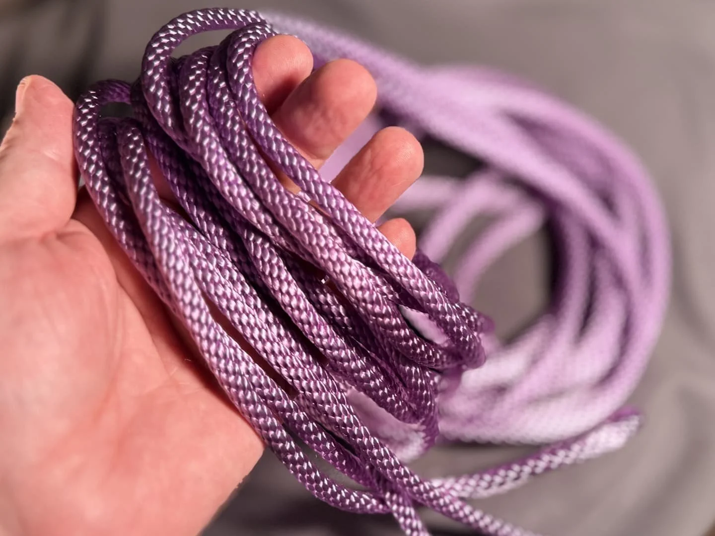 Purple shibari rope