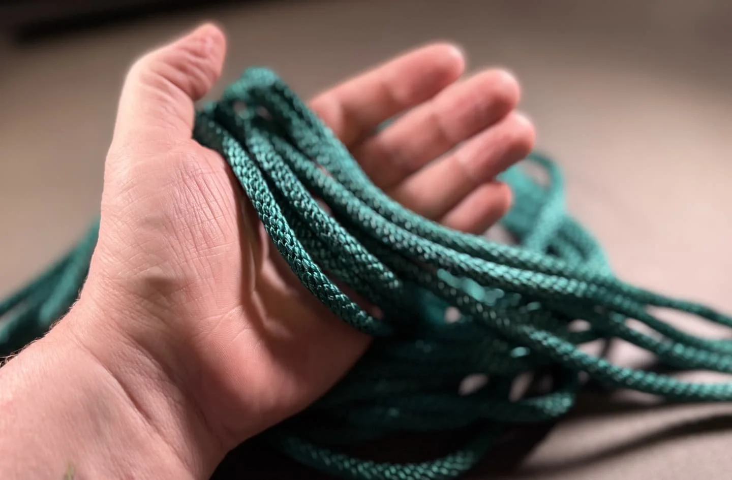 Green shibari rope
