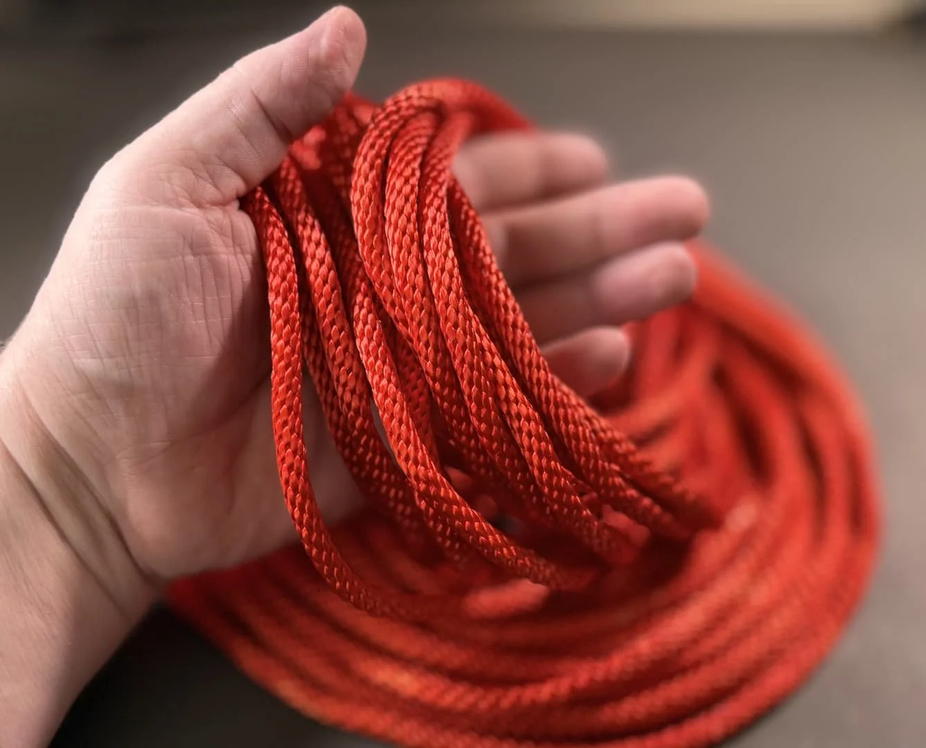 Red shibari rope