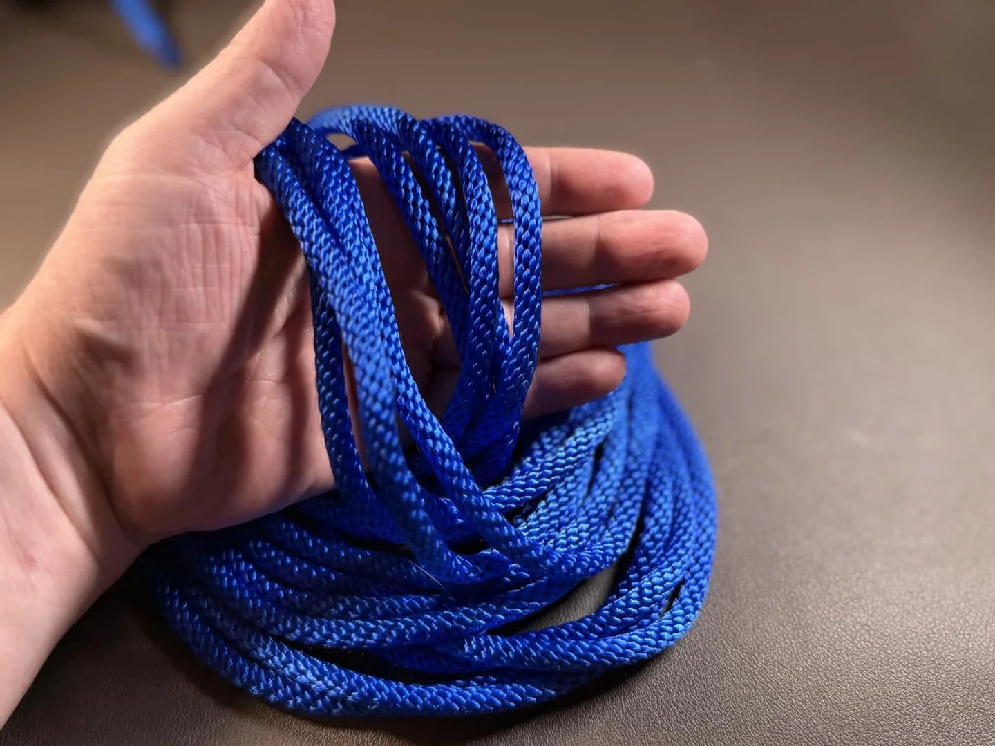 Blue shibari rope