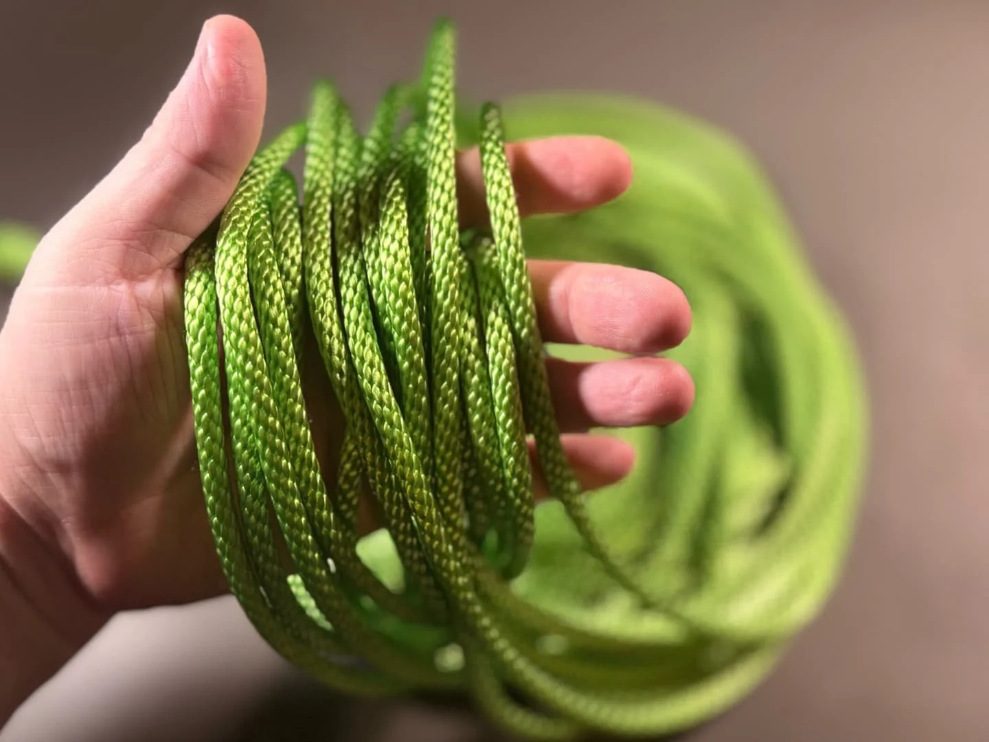 Green shibari rope