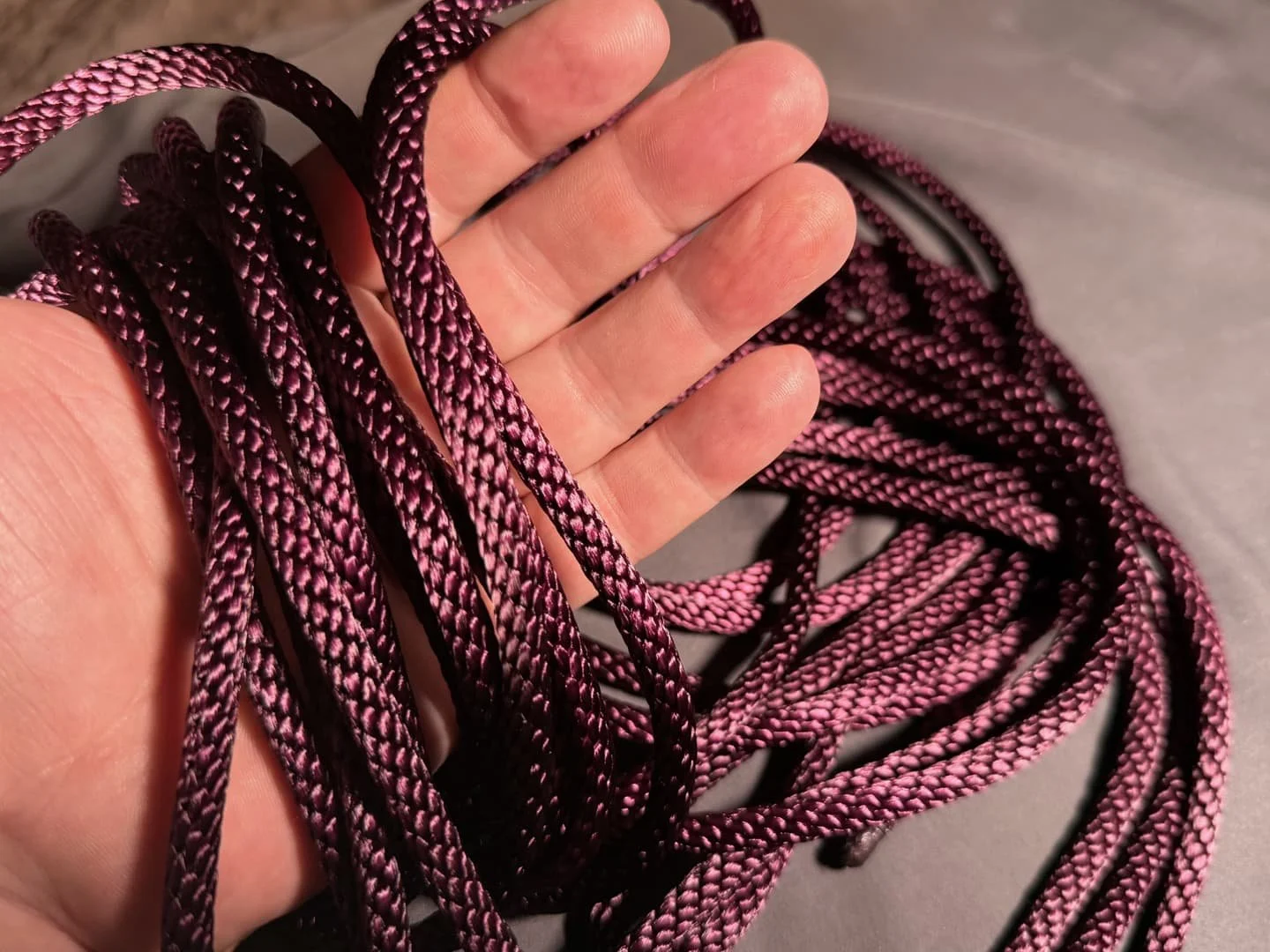 Purple shibari rope