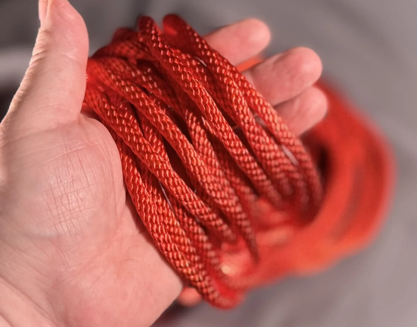 Orange shibari rope