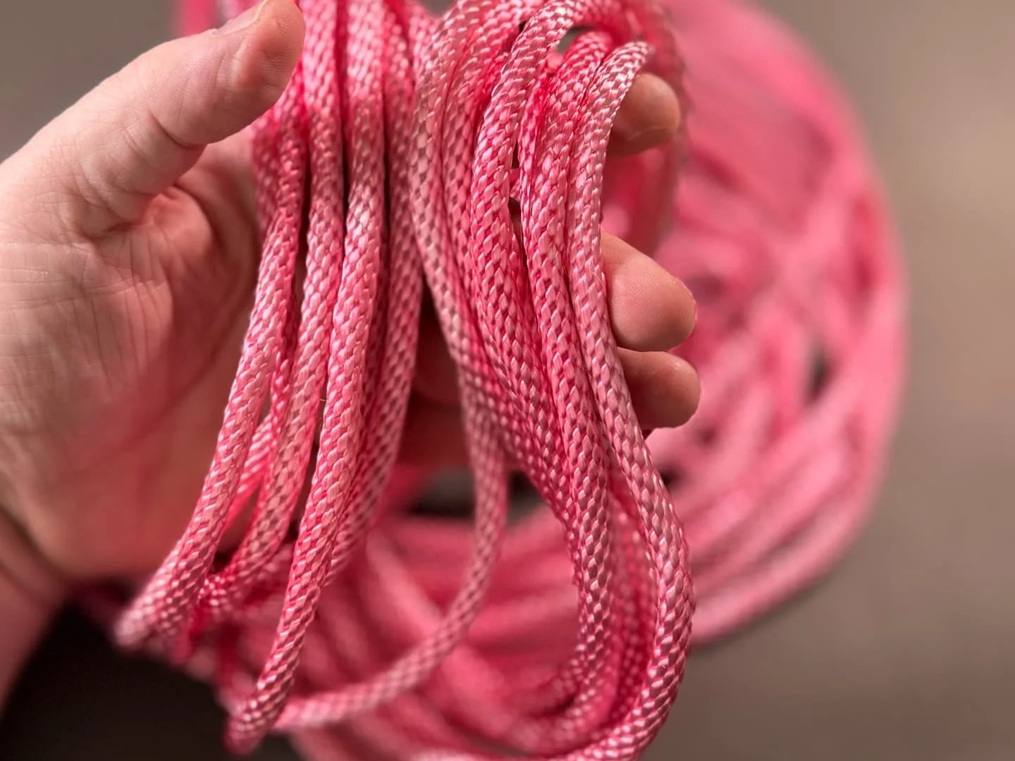 Pink shibari rope