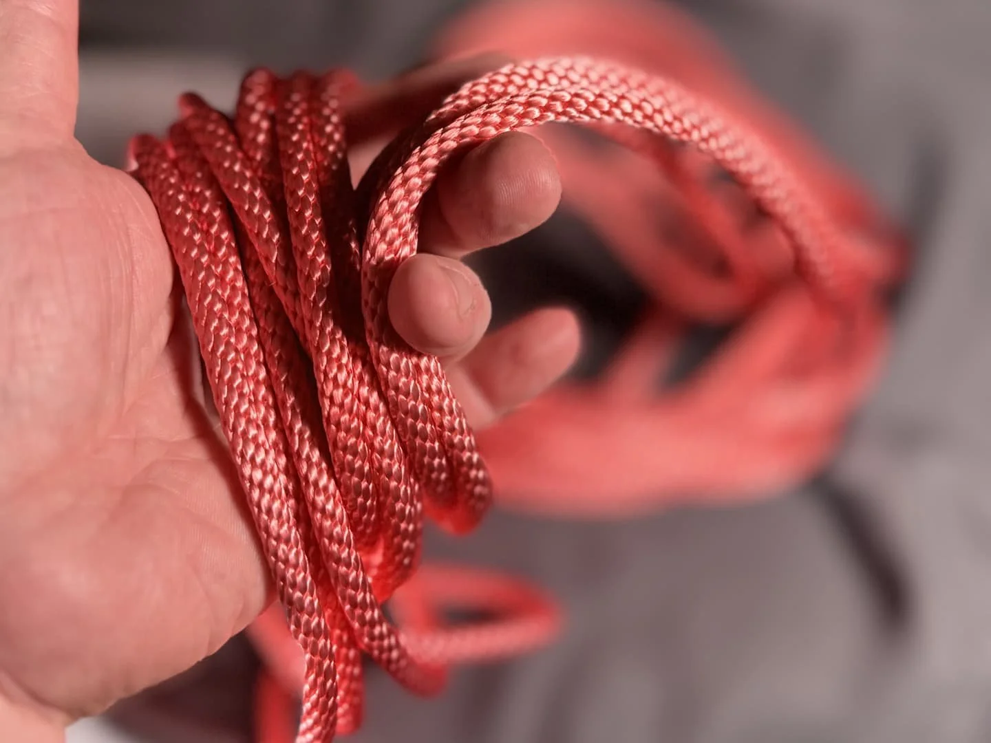 Rose gold shibari rope