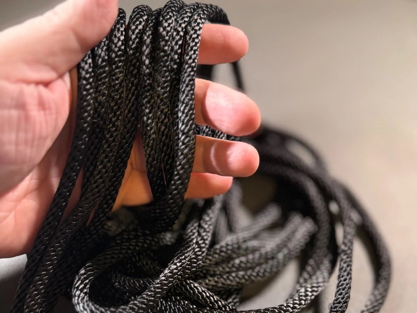 Black shibari rope.