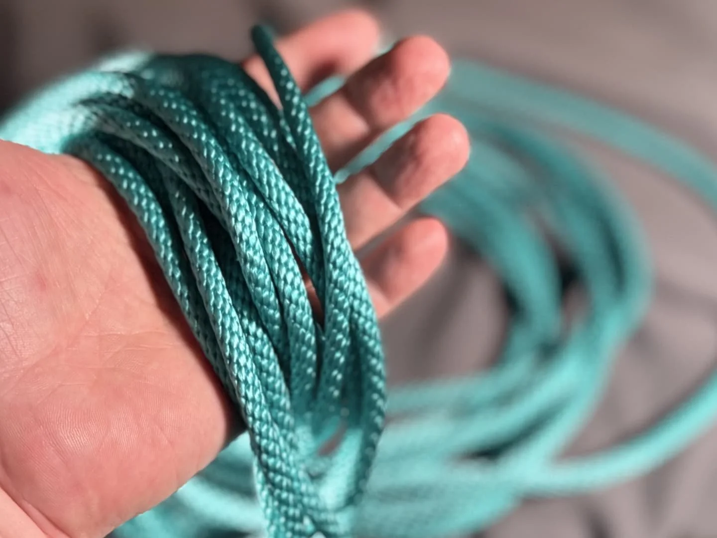 Green shibari rope