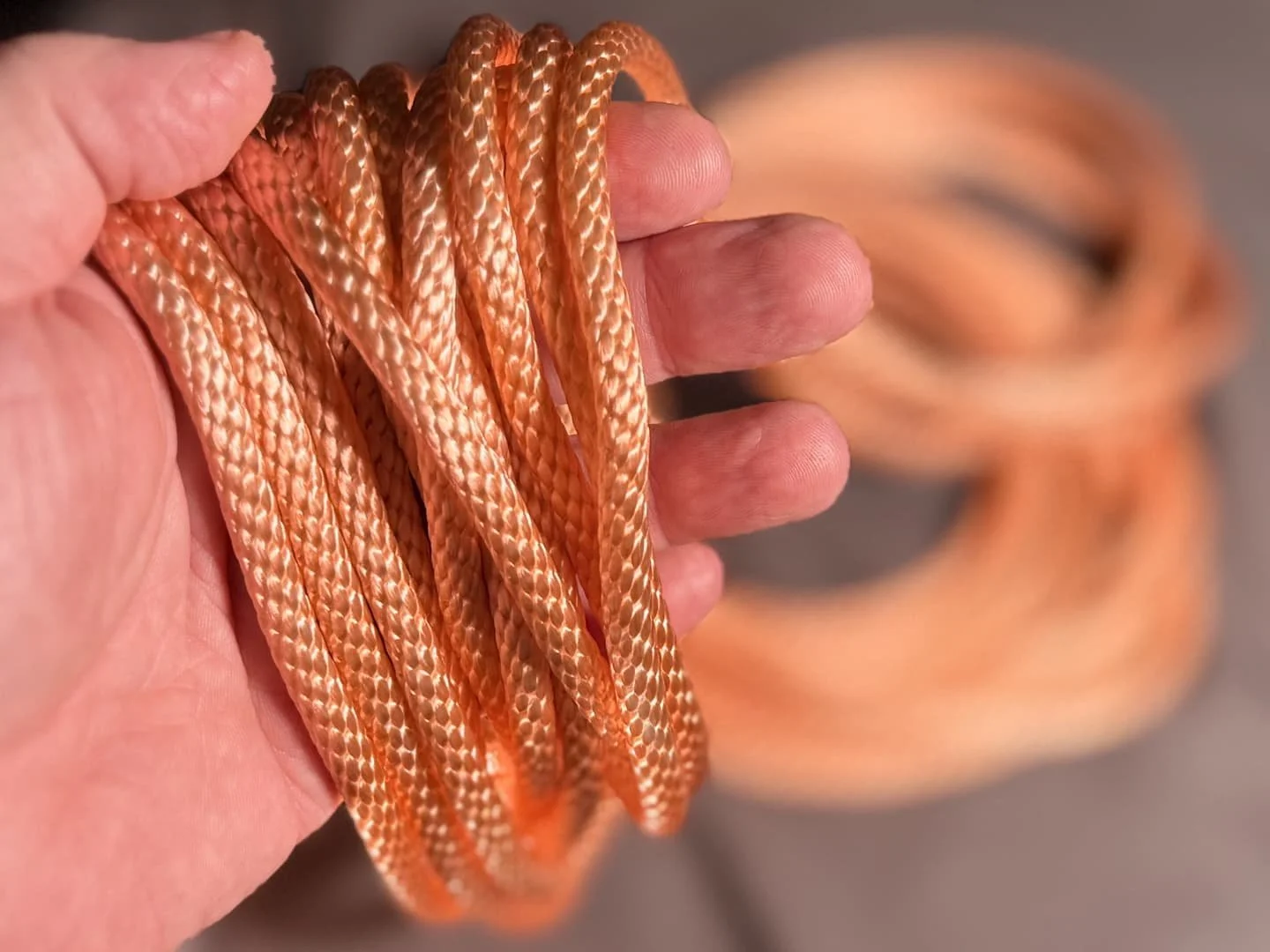 Orange shibari rope