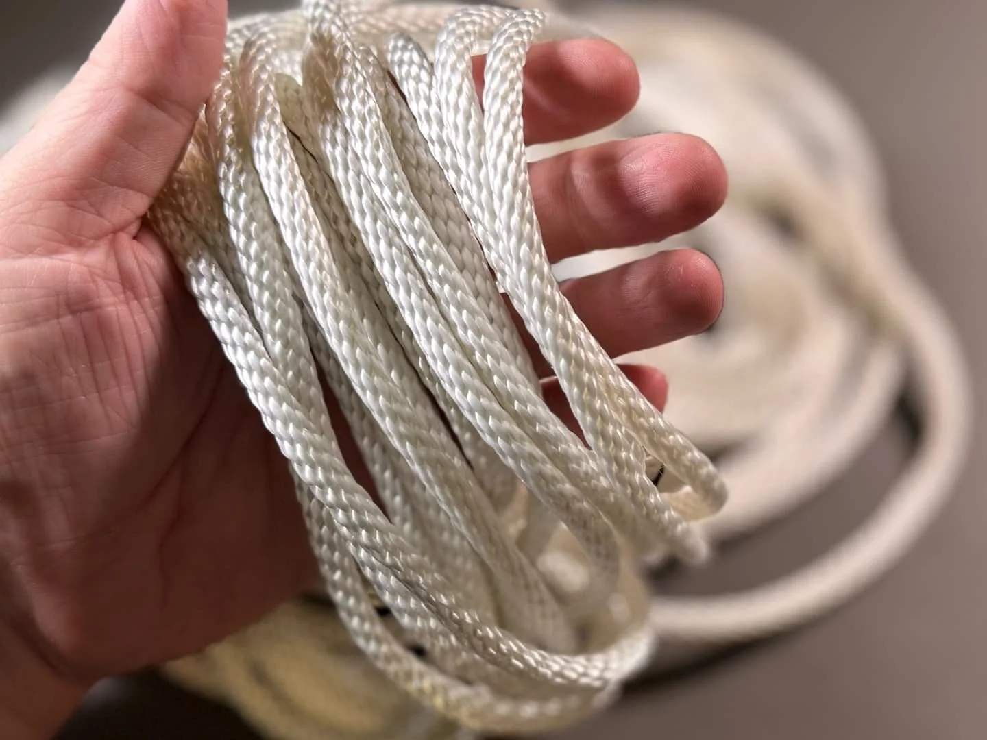 White shibari rope.