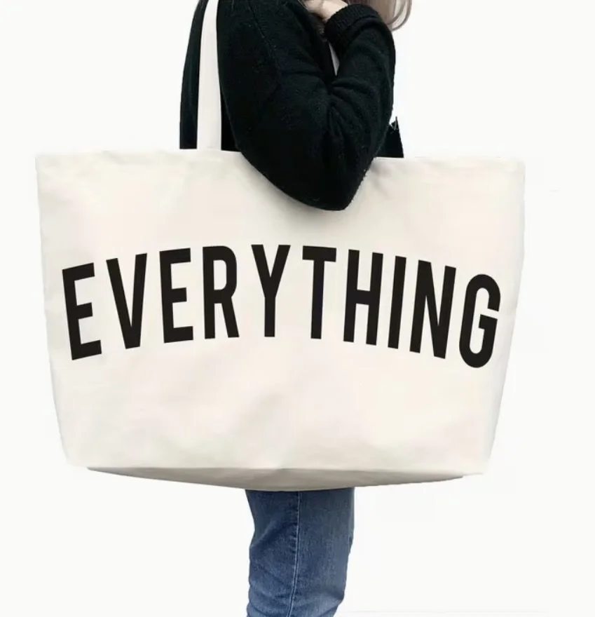 Oversized Canvas Tote Bag – Durable, Spacious Market & Gift Tote - On Sale for Mother's Day!