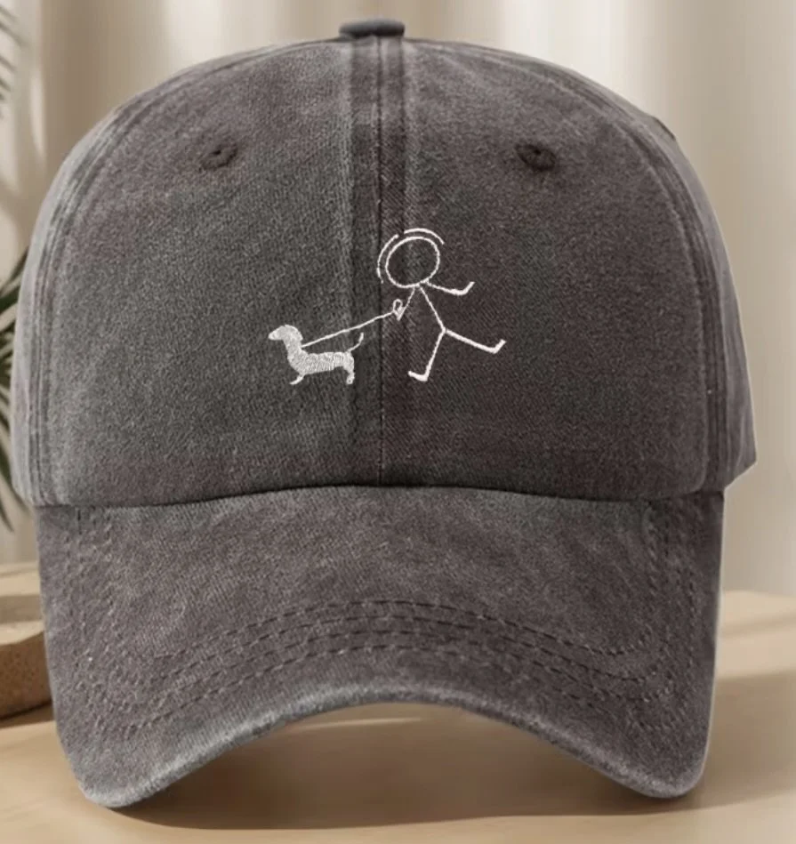 Dog Lover Embroidered Hat | Vintage Dog Walker Cap | Cute Adjustable Baseball Hat