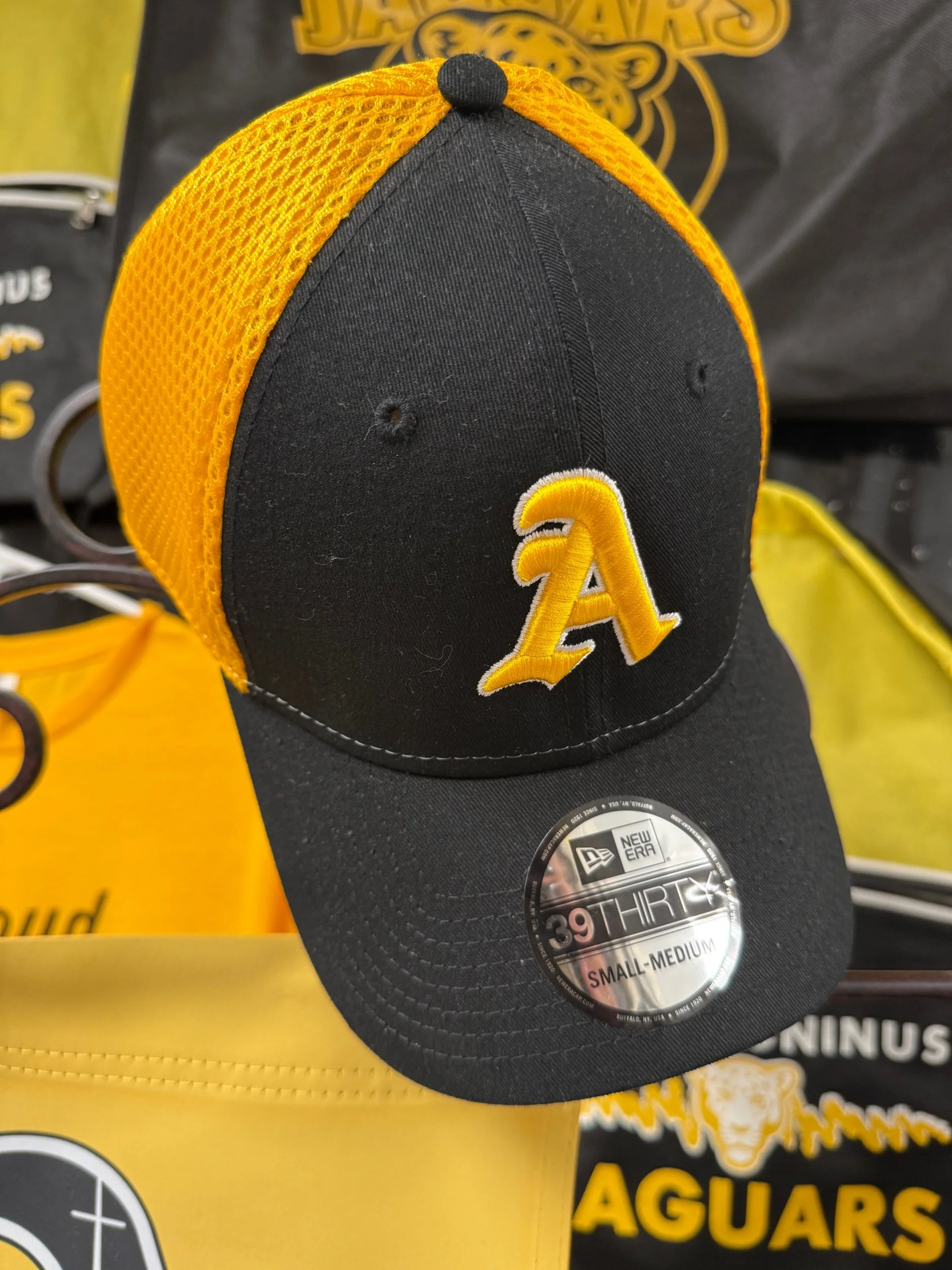 Black with Yellow Mesh Fitted Hat