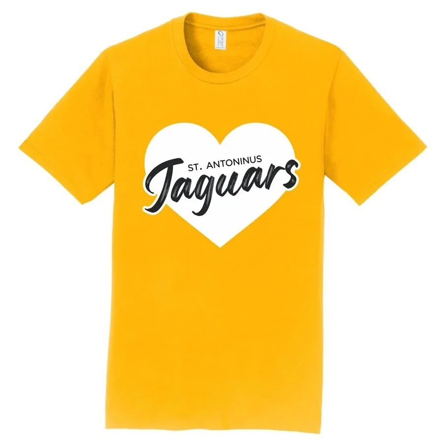 Girls Yellow Heart Jaguars Shirt
