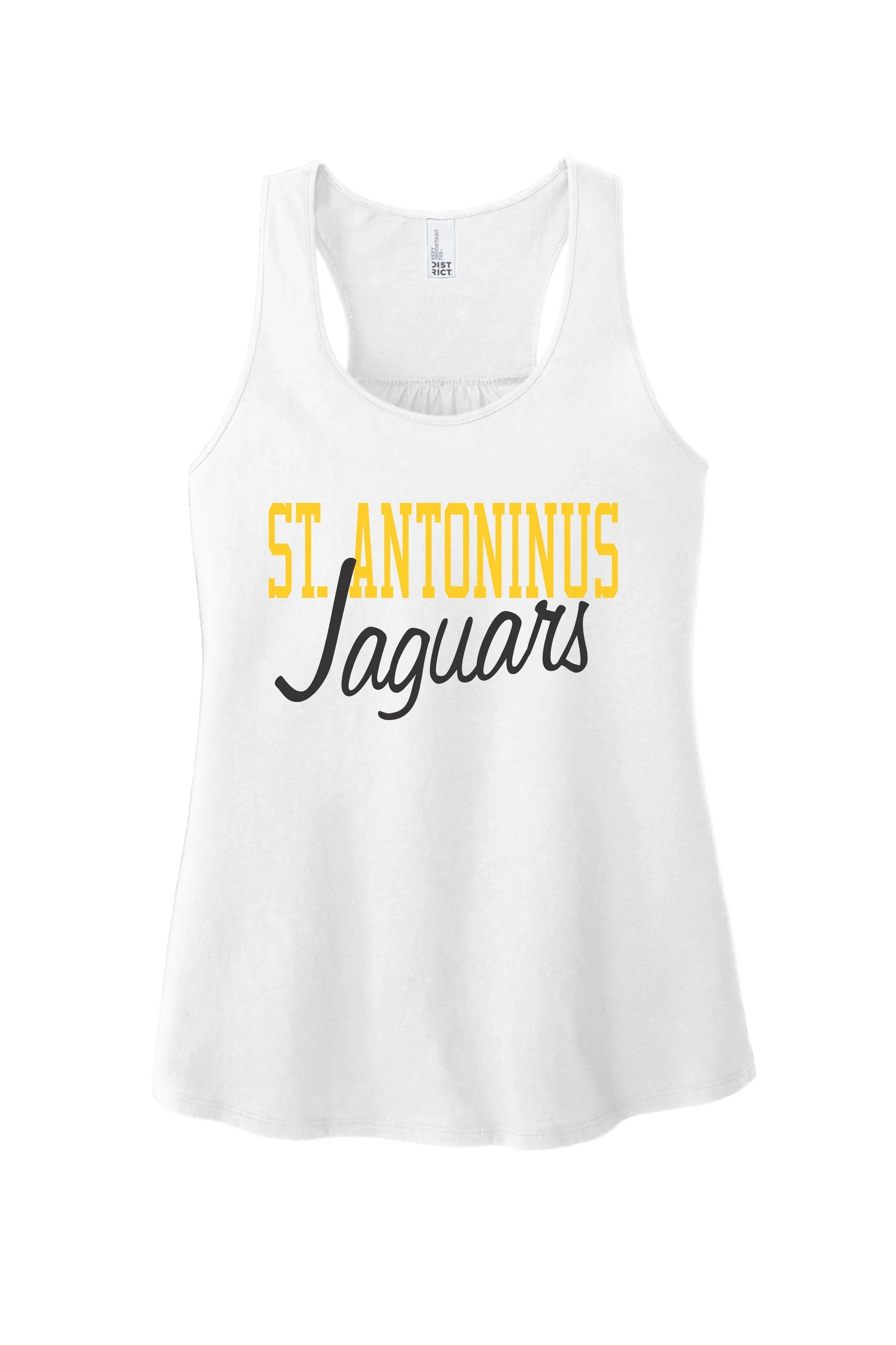 White Gathered Back Jaguars Tank Top