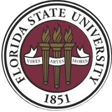 Florida State University seal with three torches and the Latin phrase 'Vires Artes Mores'