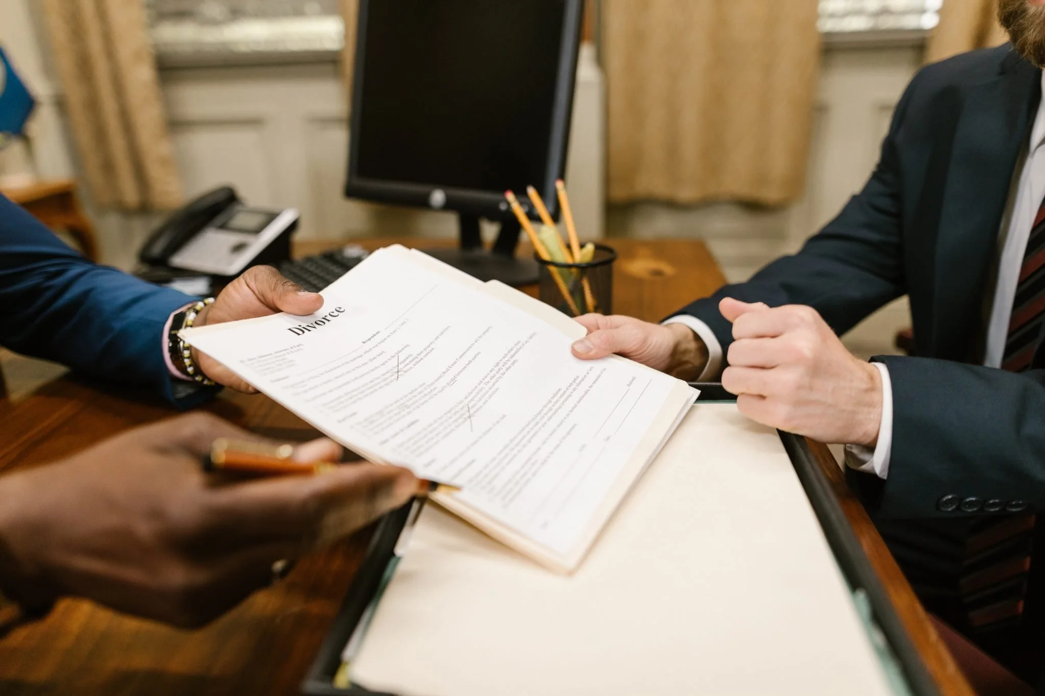 Divorce papers signing