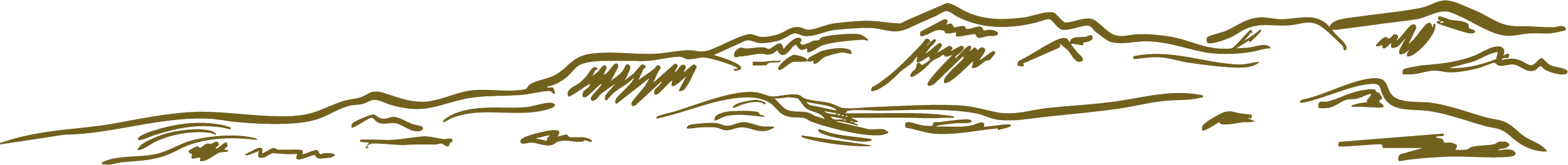 Outline drawing of mountain range with various peaks and ridges  for garden and landscaping brand in Calgary