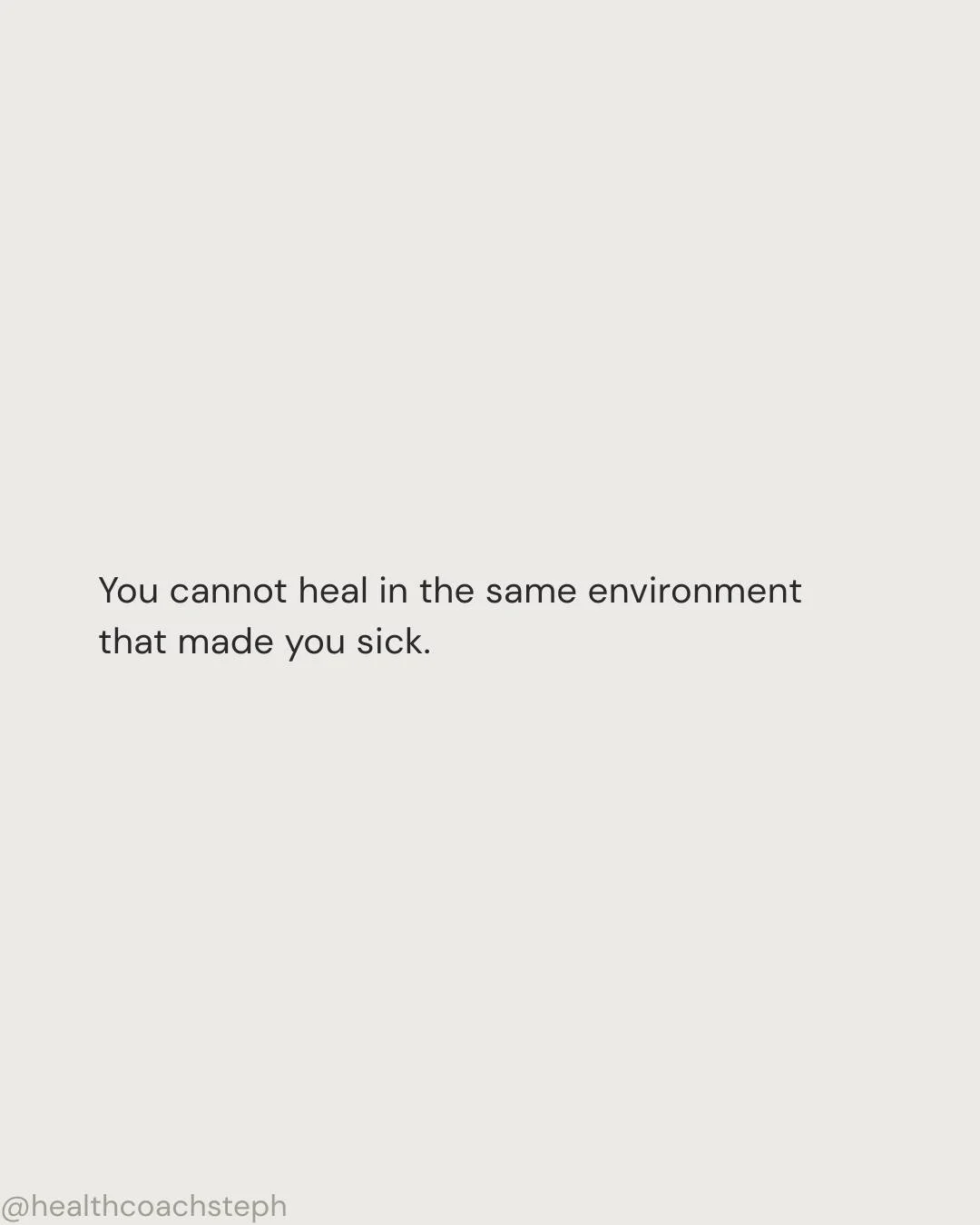 We live in a society that praises accountability and discipline, making many people feel like it's a personal failure when they get sick or are struggling with an element of their health. 

But the truth is that we are all a function of our environme