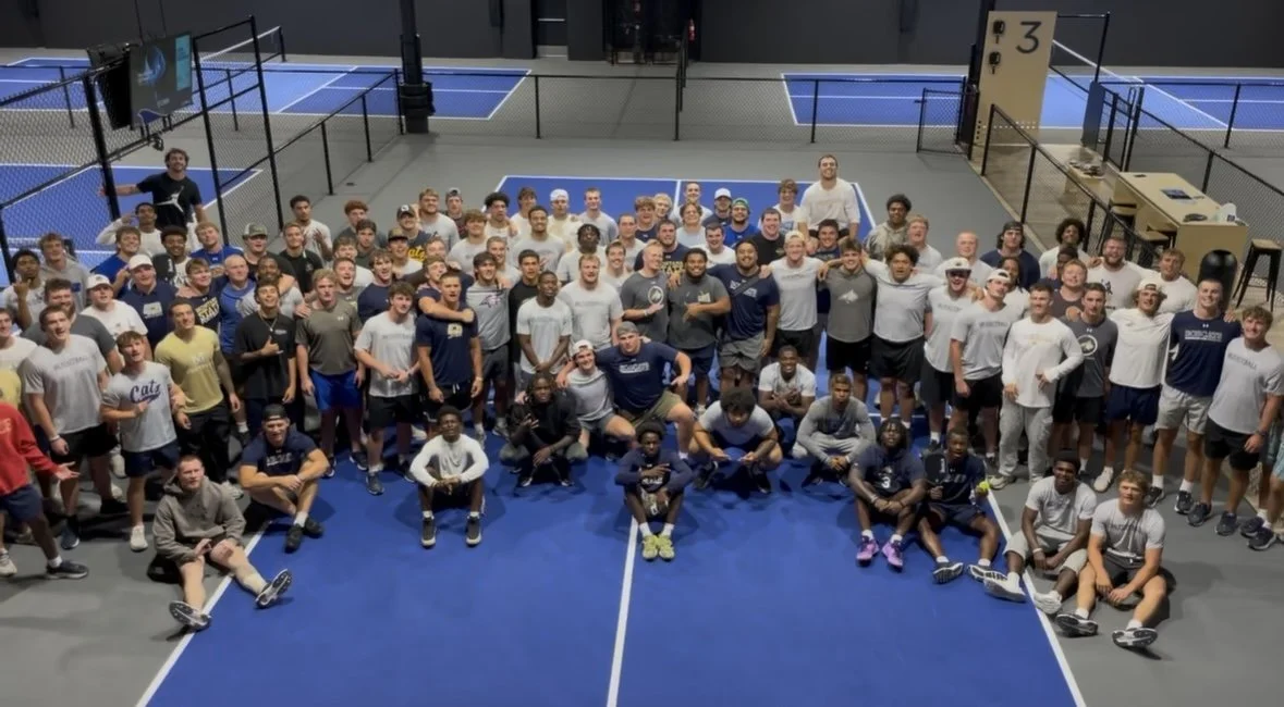 Group photo of many young people at the Picklr Bozeman.