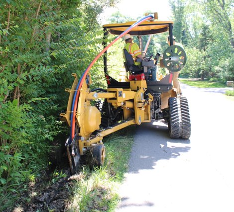 Redbird Infrastructure Group using equipment to install conduit