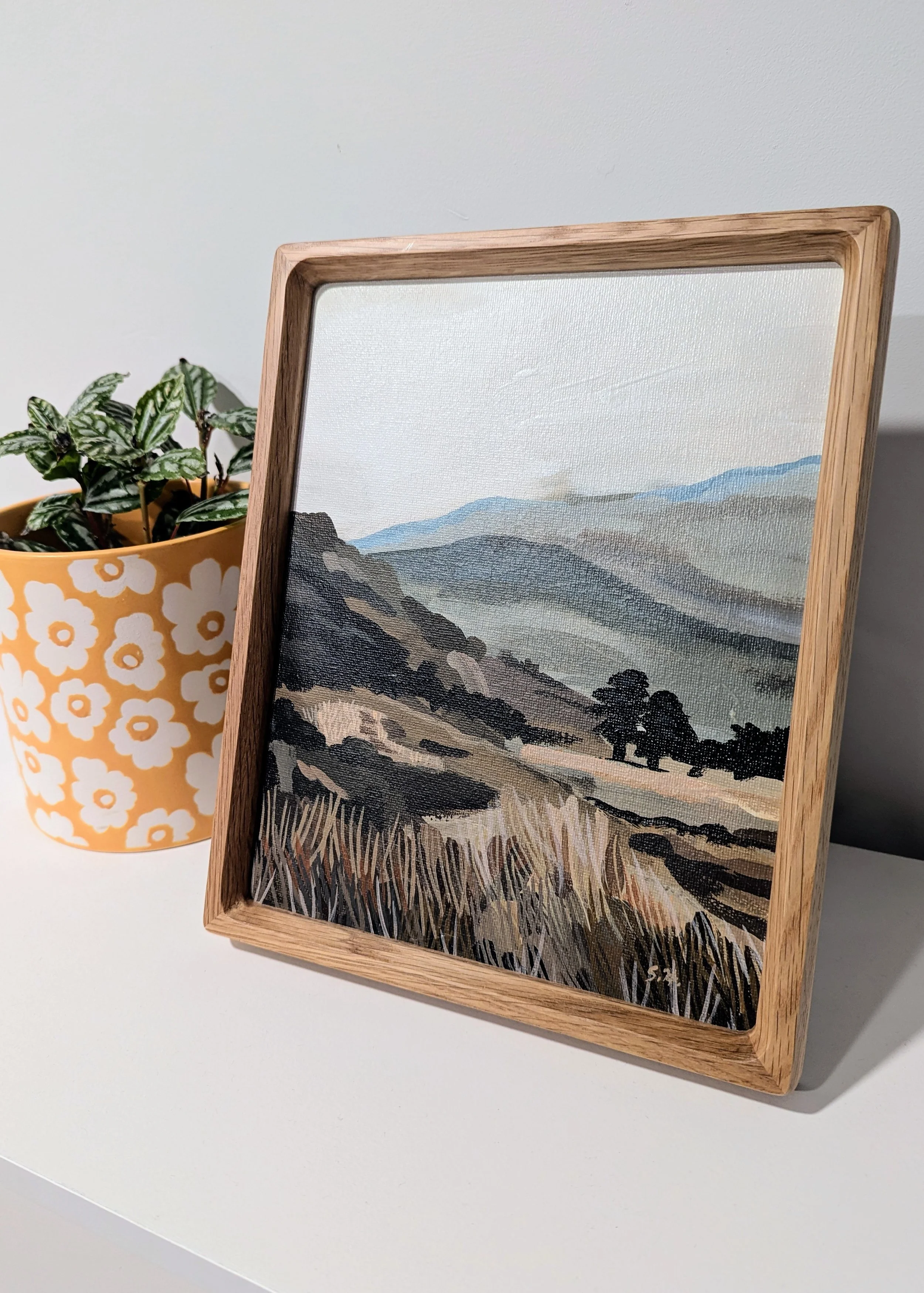 Moody Landscape in Wood Frame