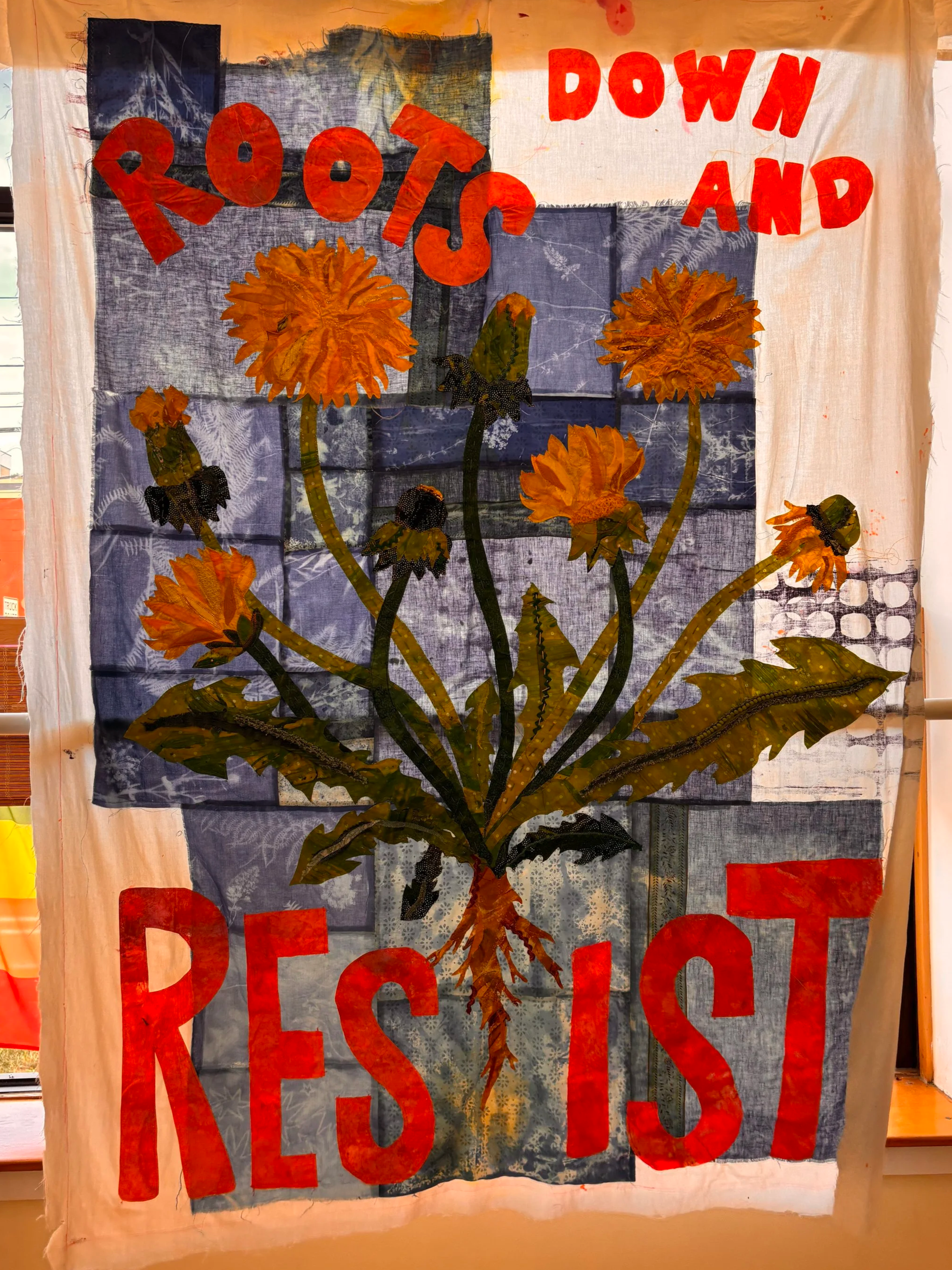 Roots down final quilt top
