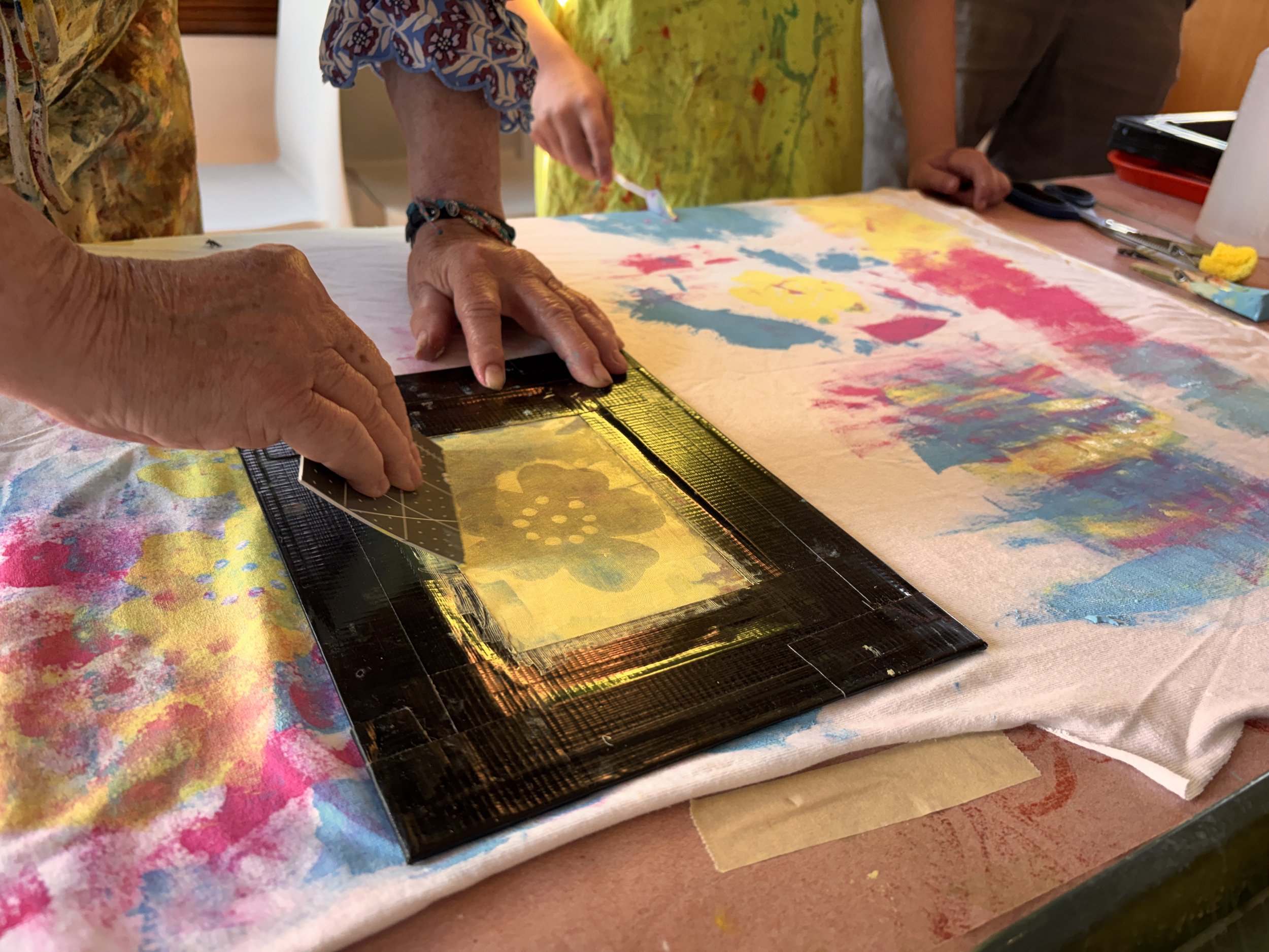 Screen printing fabric for the quilt