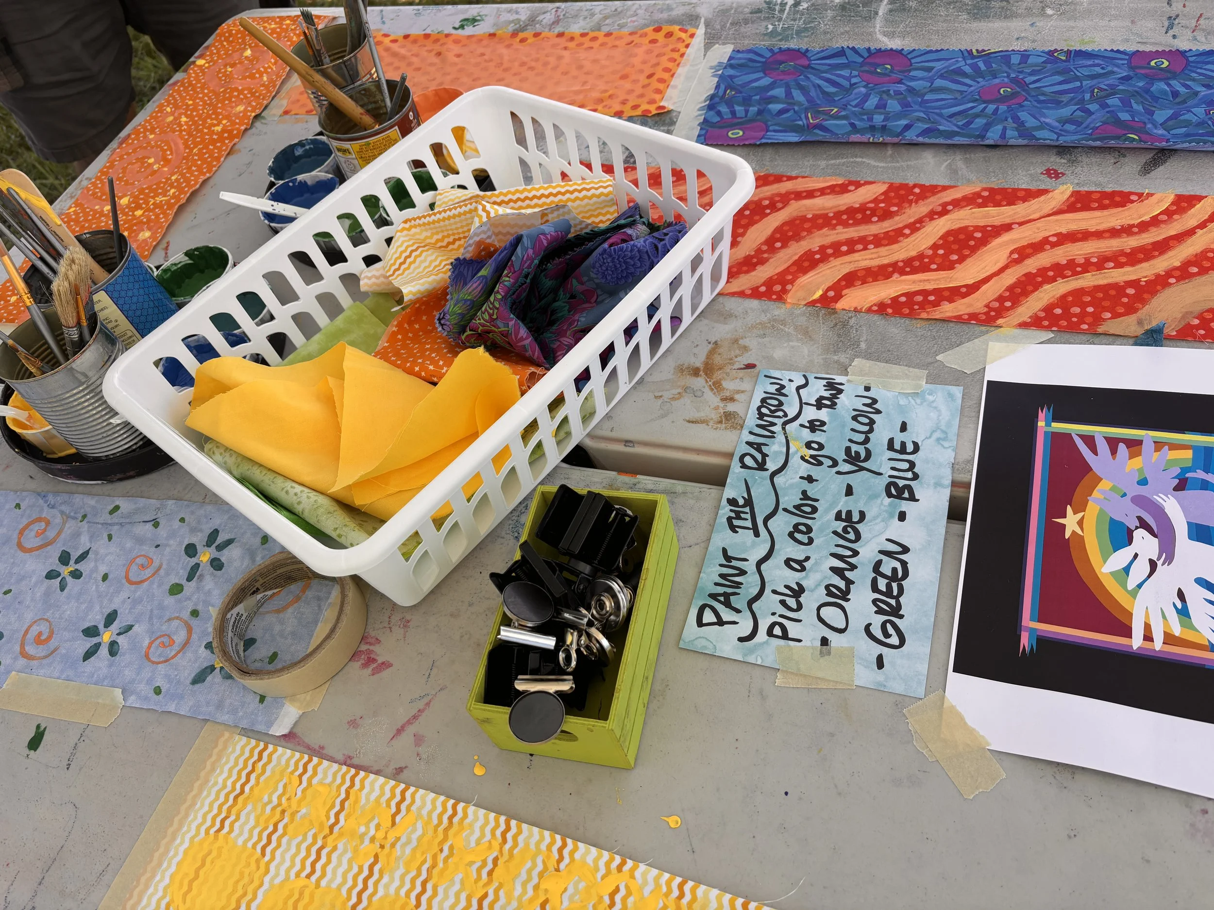 Painting fabric for the rainbow