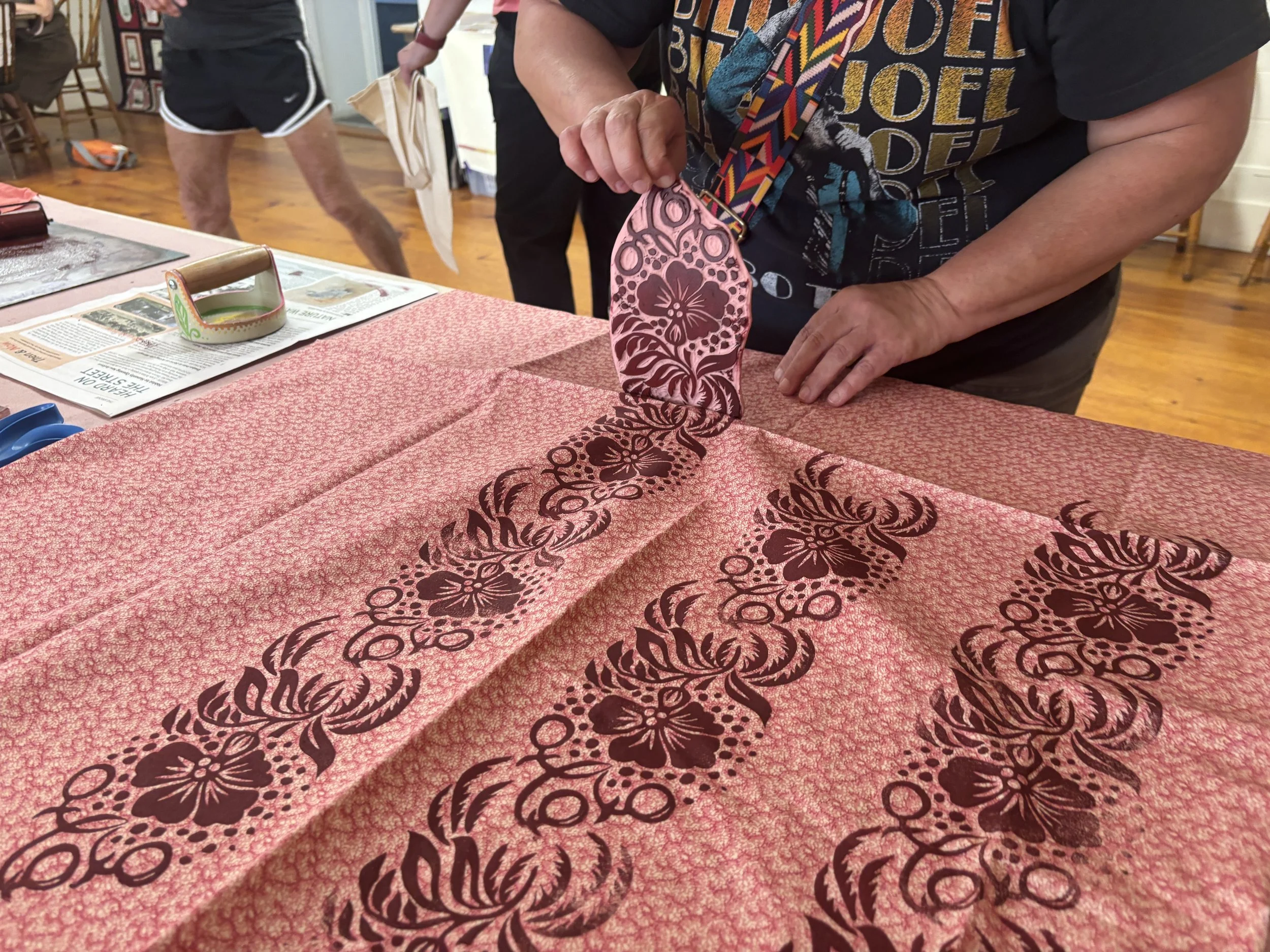 Block printing fabric for the quilt