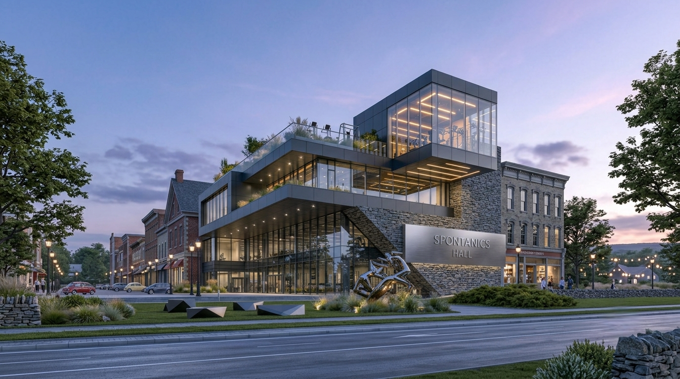 State-of-the-art SPONTANICS HALL designed to accommodate a maximum variety of sports within a compact urban footprint. They seamlessly combine constructivist architecture with the warm, historic elements of the surrounding cityscape.